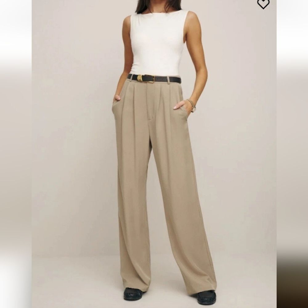 Reformation Mason High Waist Wide Leg Trouser Pants Size 8 - Picture 12 of 12